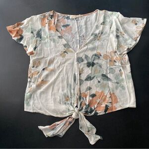 Floral printed blouse crop top